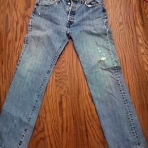 Levi's Classic Buttonfly 501 Denim Straight Jeans